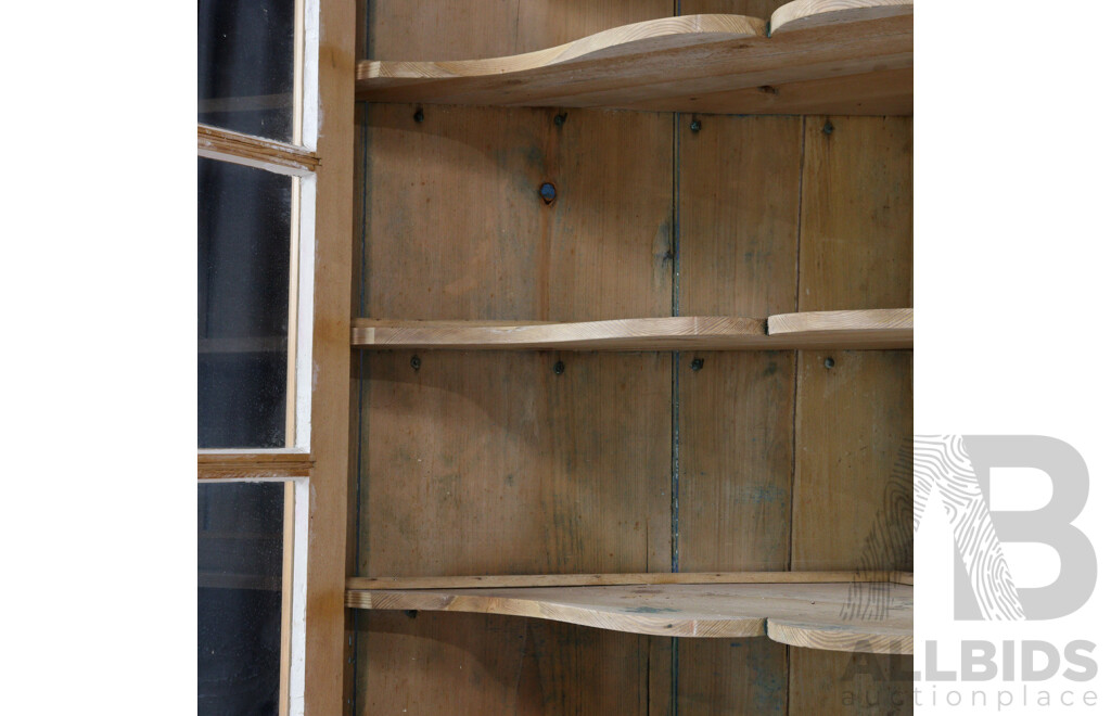Victorian Baltic Pine Two Piece Corner Display Cabinet