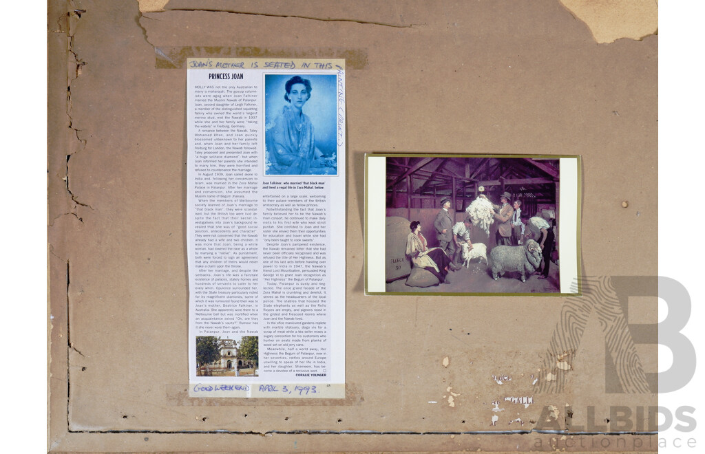 George W. Lambert, (Russian-Born Australian, 1873-1930), Weighing the Fleece (1921), Vintage Reproduction Print of Original Oil in the NGA Collection, 65 x 76 cm (frame)