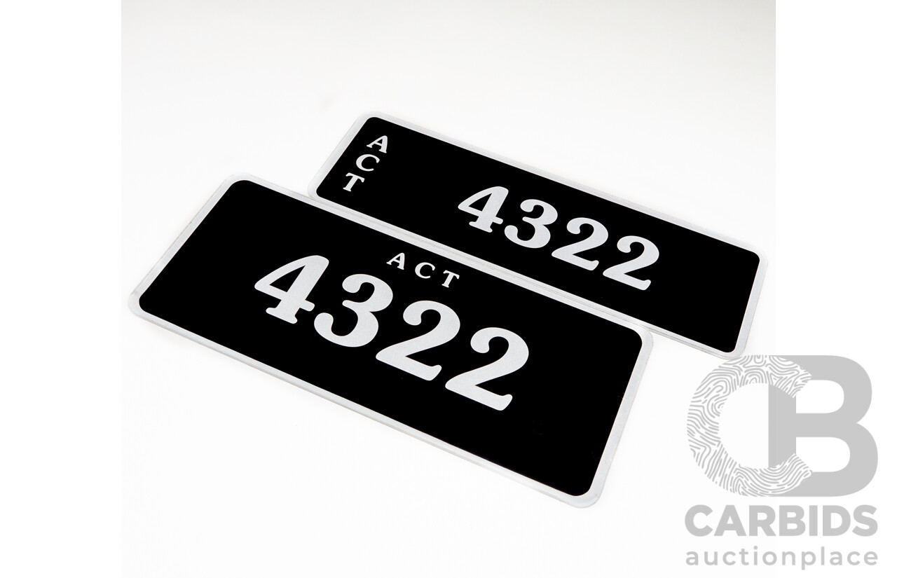 ACT 4-Digit Number Plate - 4322
