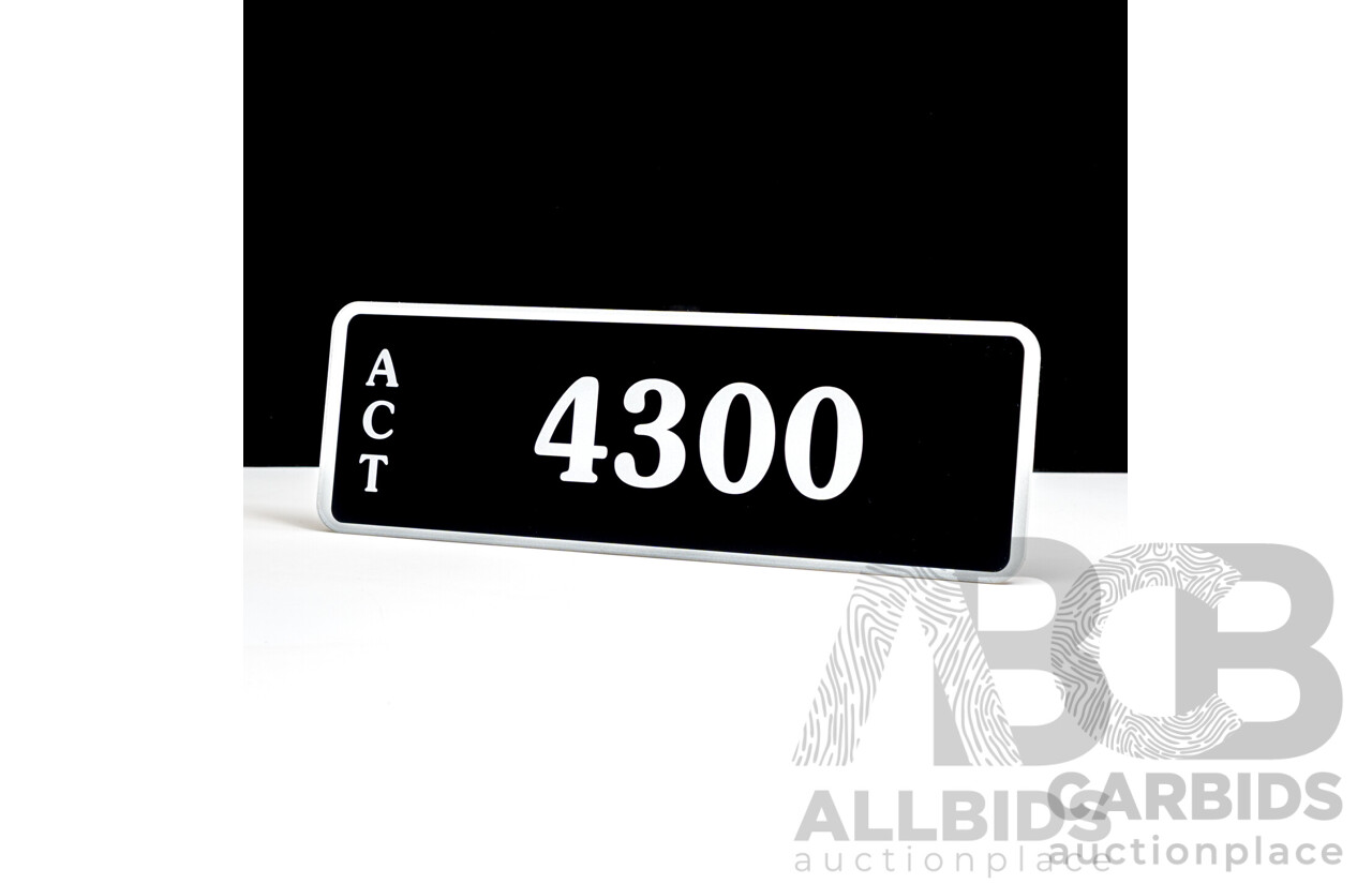 ACT 4-Digit Number Plate - 4300