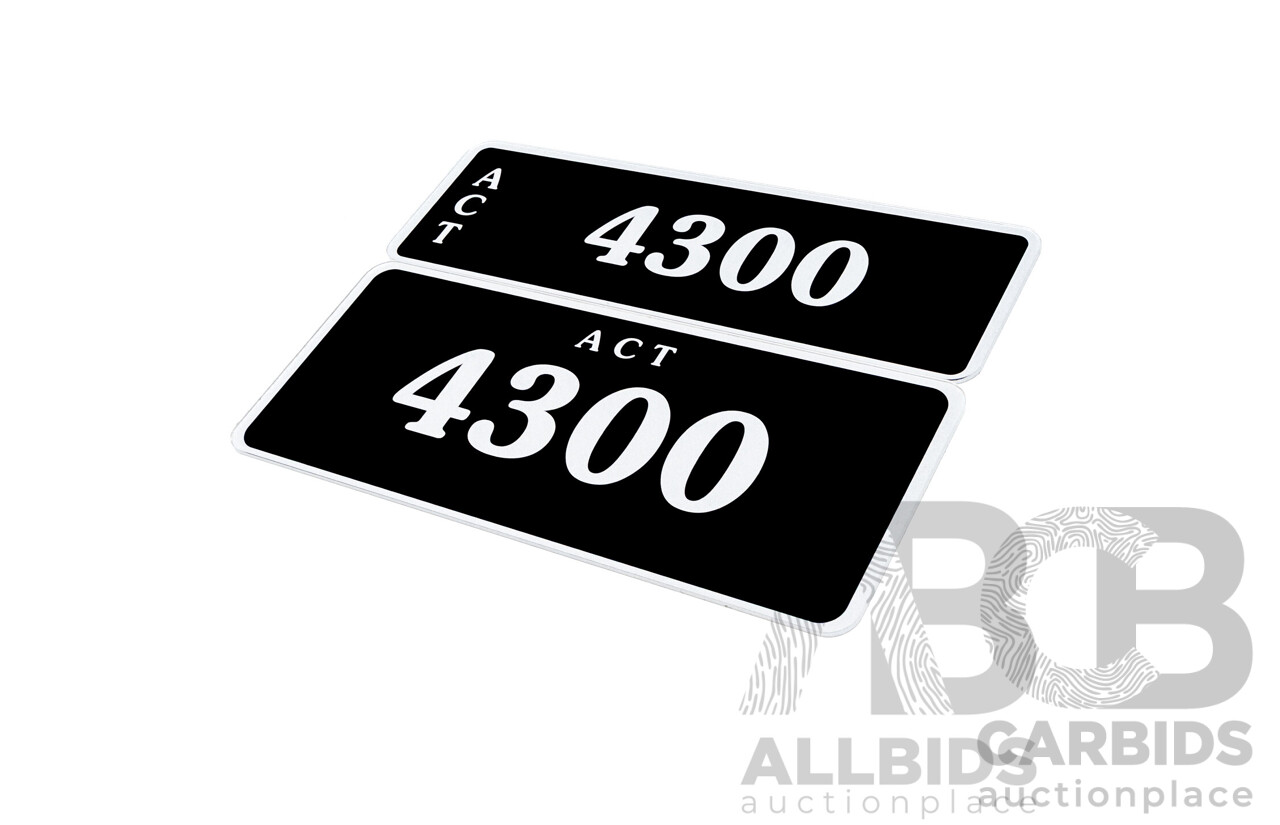 ACT 4-Digit Number Plate - 4300