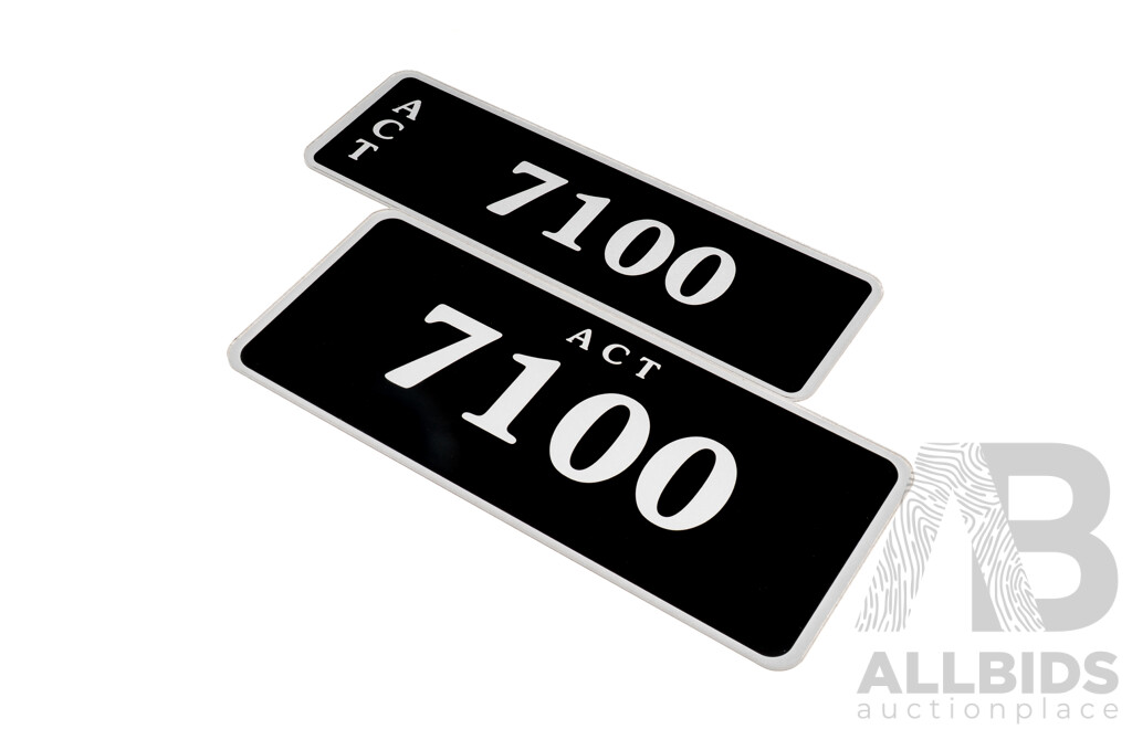 ACT 4-Digit Number Plate 7100 - Lot 1608053 | CARBIDS
