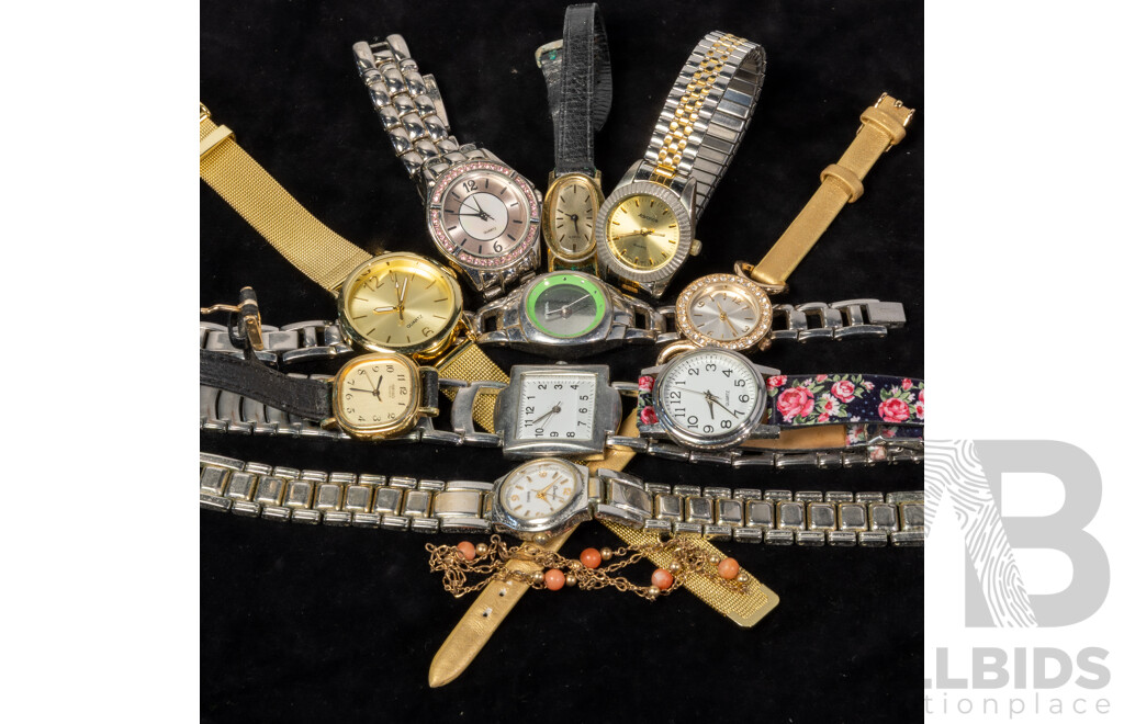 Ladies (11) Vintage Watch Collection Including Fossil ES-9736