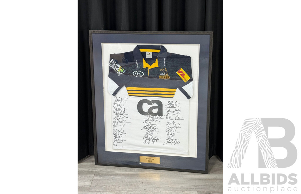 ACT Brumbies 2010 Signed and Framed Jersey