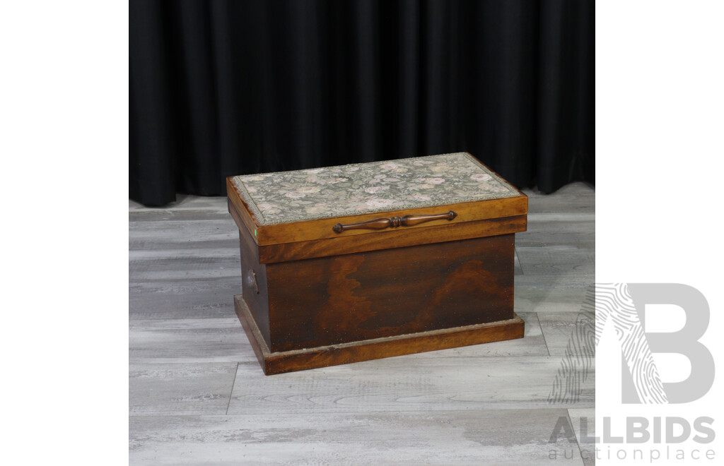 Small Timber Blanket Box with Upholstered Top