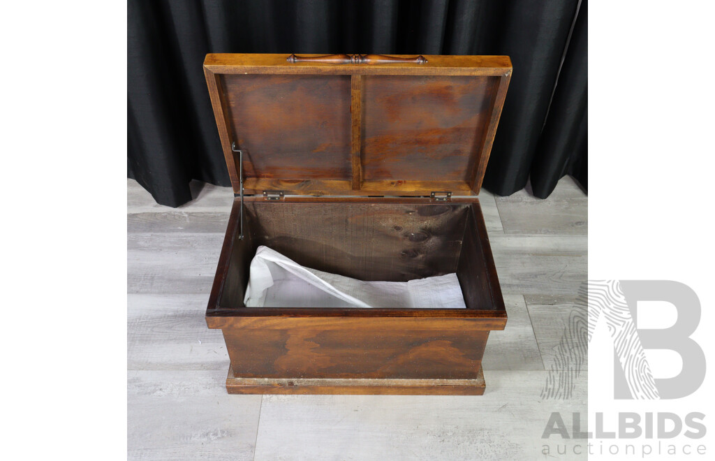 Small Timber Blanket Box with Upholstered Top