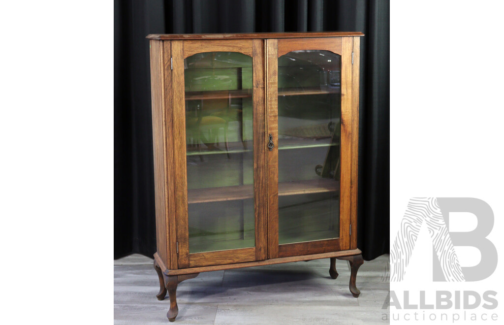 Oak Two Door Bookcase