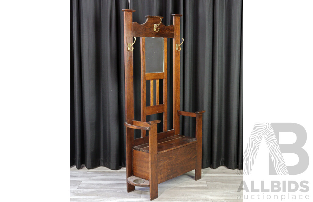 Vintage Oak Hall Stand