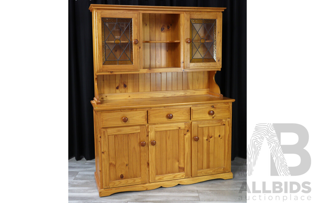 Modern Pine Buffet and Hutch