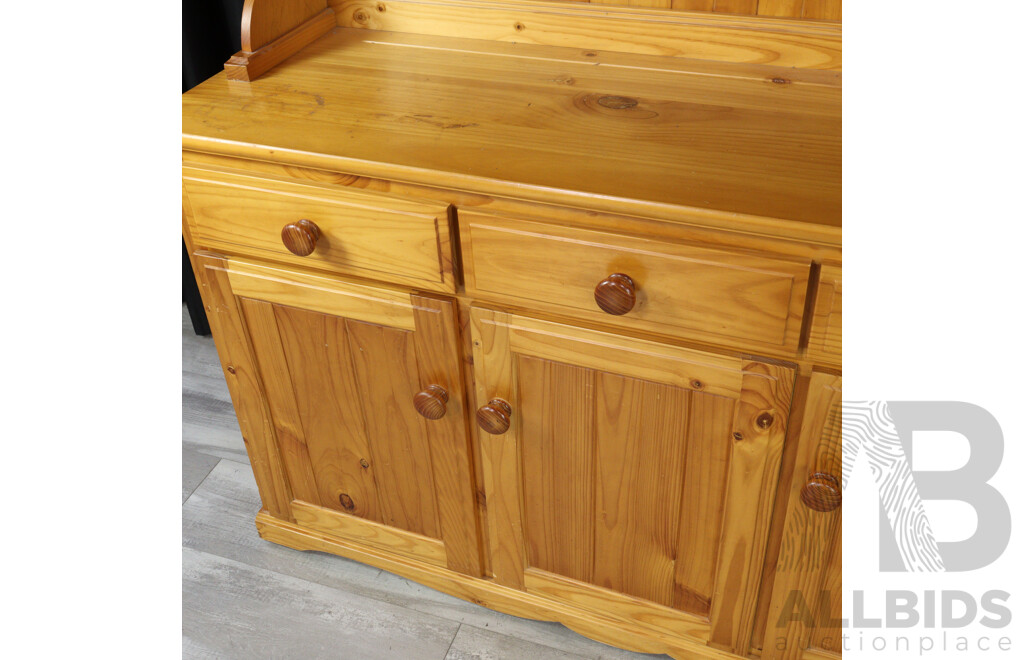 Modern Pine Buffet and Hutch