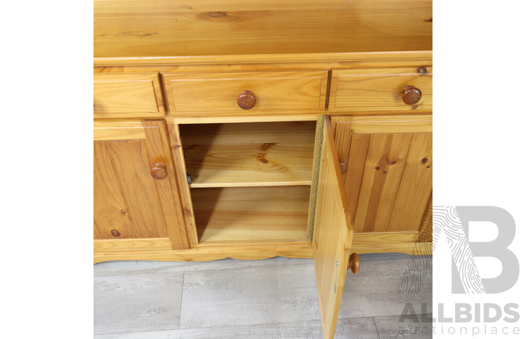 Modern Pine Buffet and Hutch