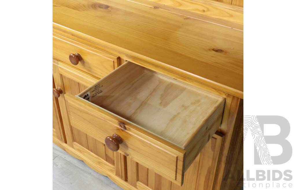 Modern Pine Buffet and Hutch