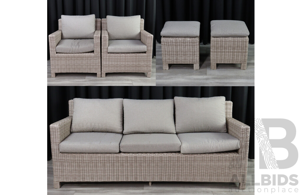 Modern Three Piece Polyweave Lounge Suite
