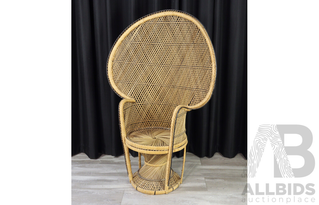 Vintage Cane Peacock Chair