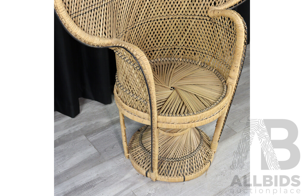 Vintage Cane Peacock Chair