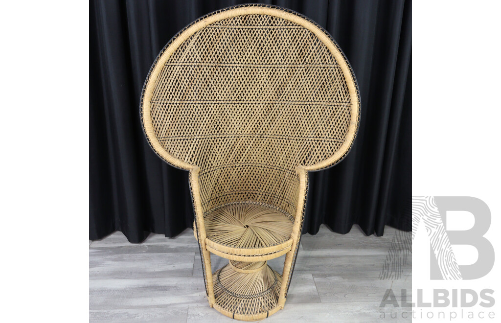 Vintage Cane Peacock Chair