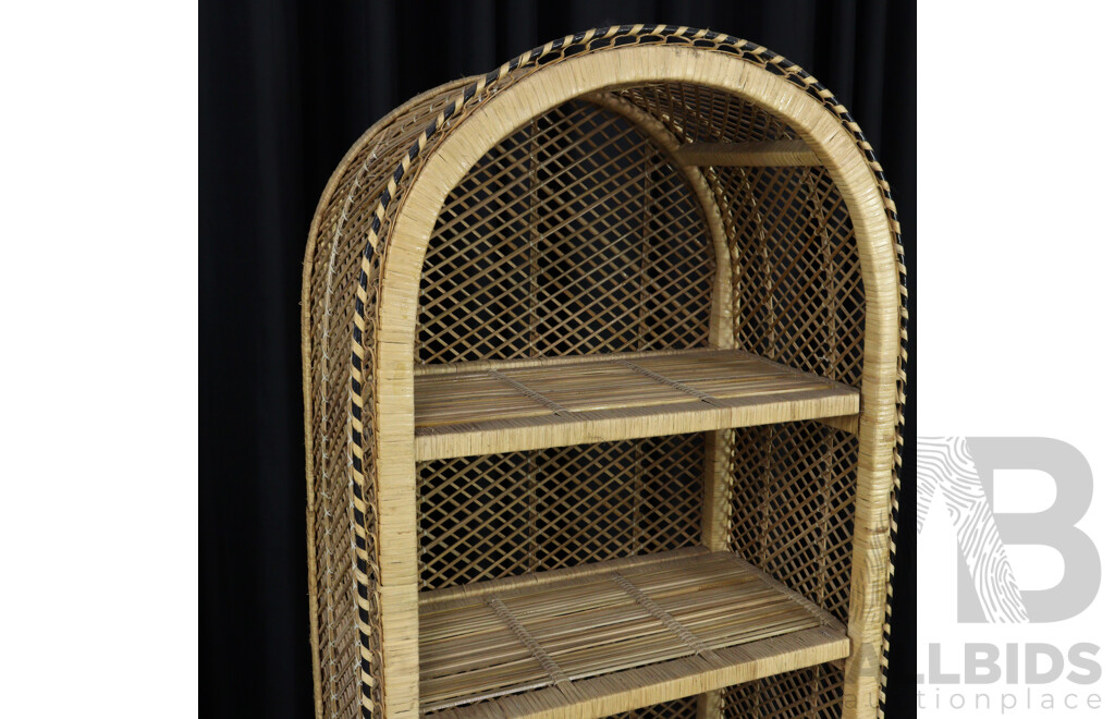 Vintage Cane Dome Top Open Shelf