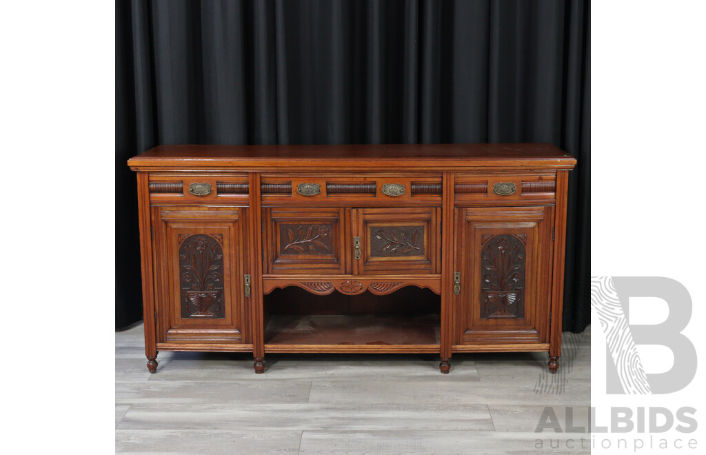 Edwardian Pine Four Door Sideboard