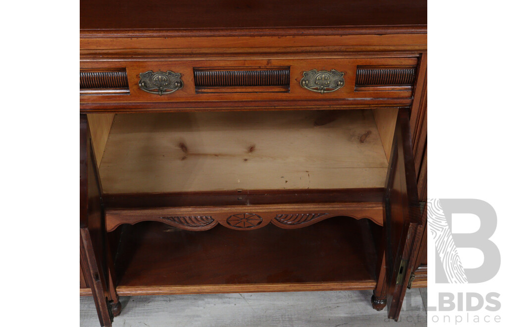 Edwardian Pine Four Door Sideboard