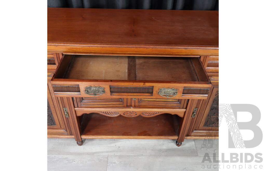 Edwardian Pine Four Door Sideboard