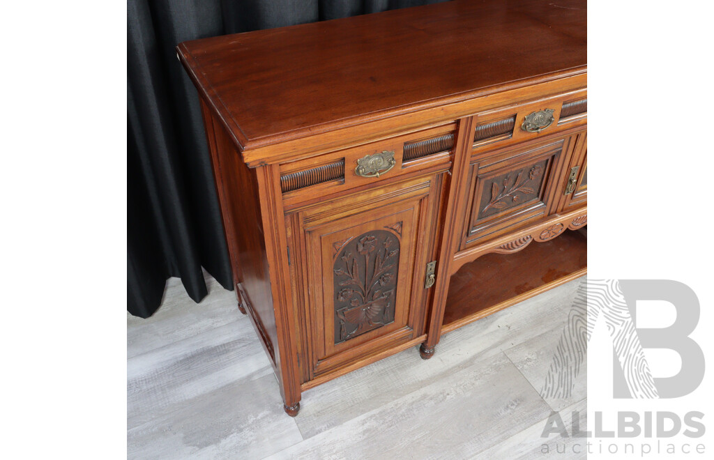 Edwardian Pine Four Door Sideboard