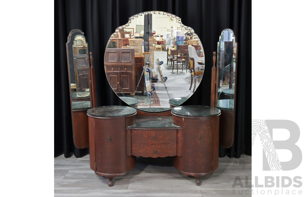 Art Deco Barrel Form Dressing Chest