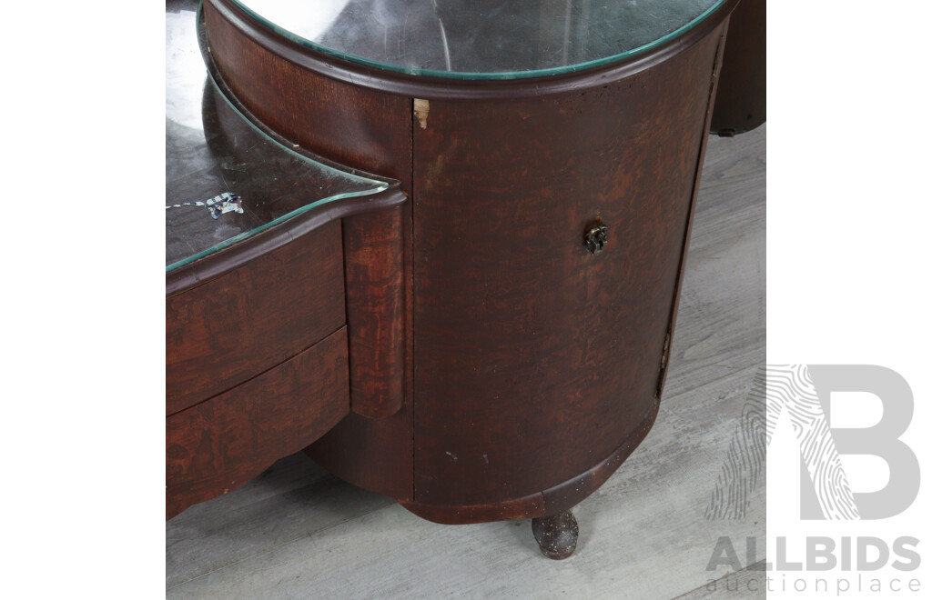 Art Deco Barrel Form Dressing Chest