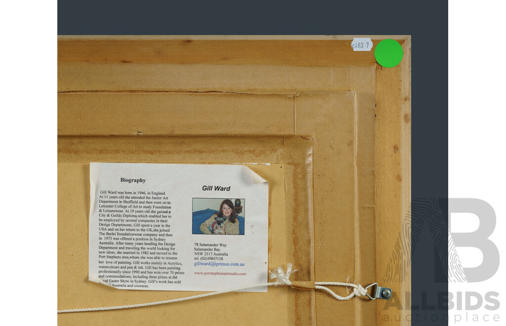 Gill Ward, (20th Century, British-Australian, 1946-) The Apple Pickers, Oil on Canvas Board, 72 x 82 cm (frame)