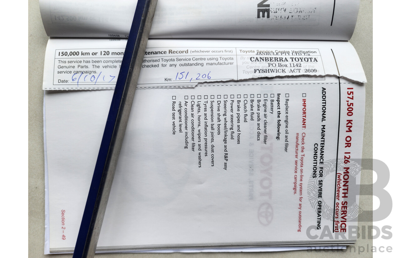 10/2008 Toyota Camry Altise ACV40R 07 UPGRADE 4d Sedan White 2.4L