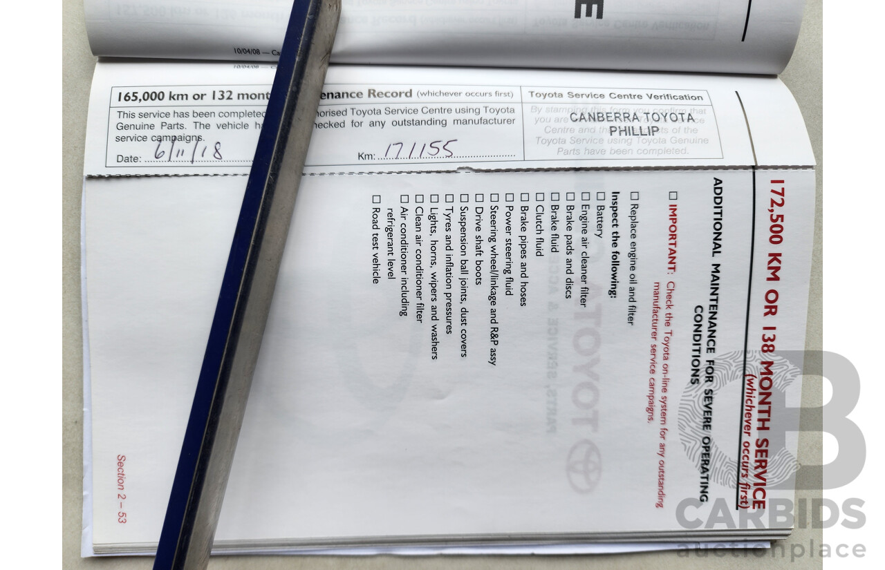 10/2008 Toyota Camry Altise ACV40R 07 UPGRADE 4d Sedan White 2.4L