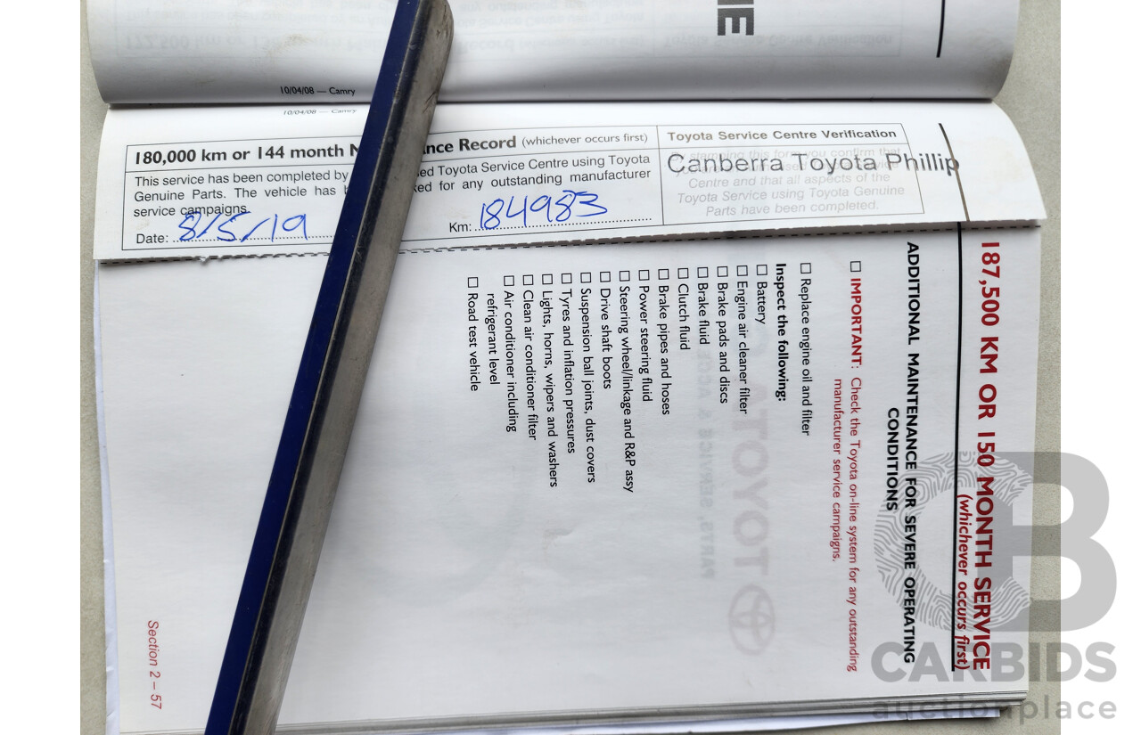 10/2008 Toyota Camry Altise ACV40R 07 UPGRADE 4d Sedan White 2.4L