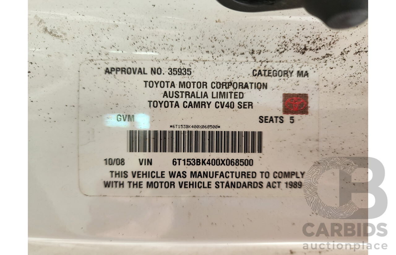 10/2008 Toyota Camry Altise ACV40R 07 UPGRADE 4d Sedan White 2.4L