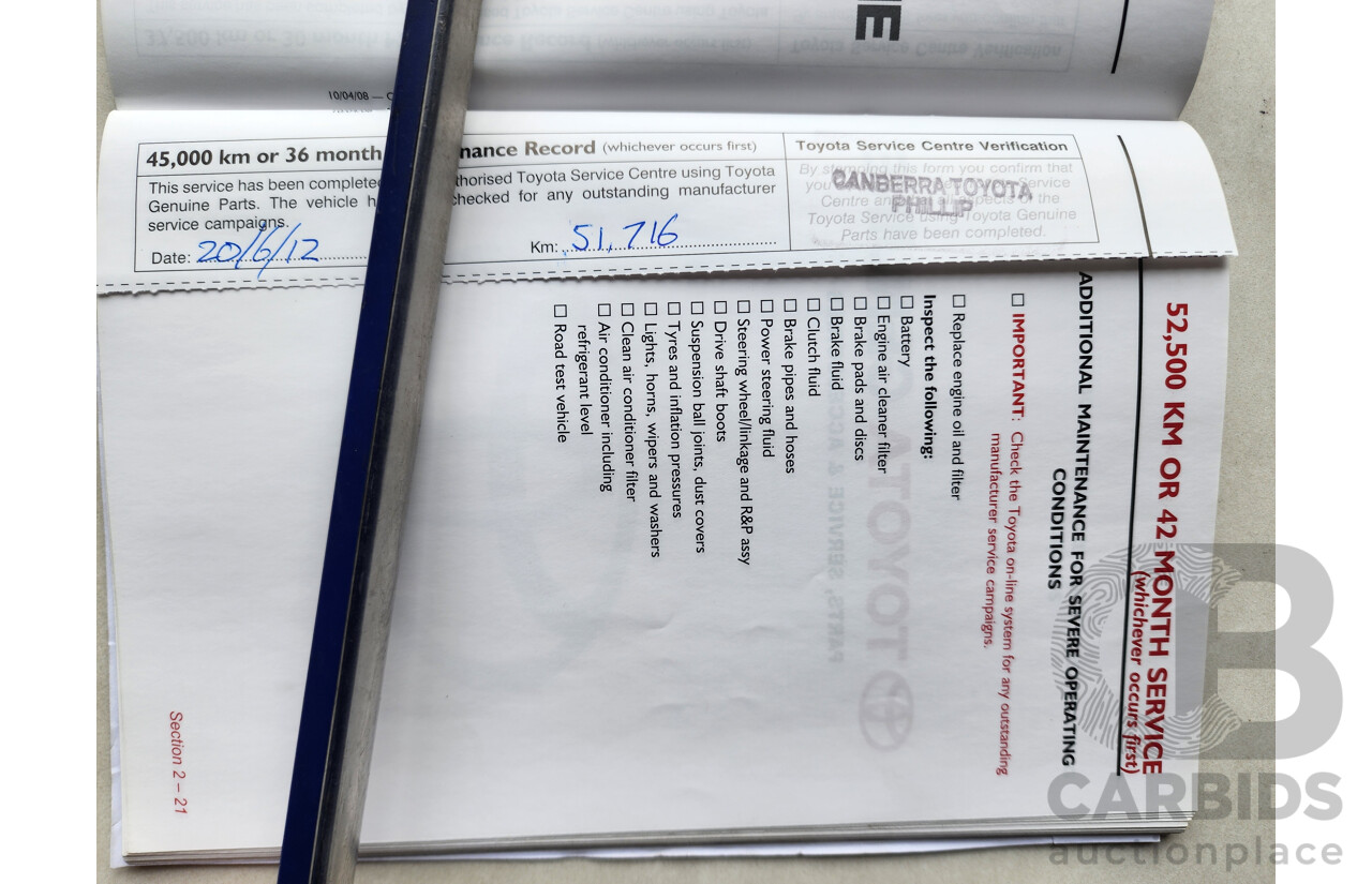 10/2008 Toyota Camry Altise ACV40R 07 UPGRADE 4d Sedan White 2.4L