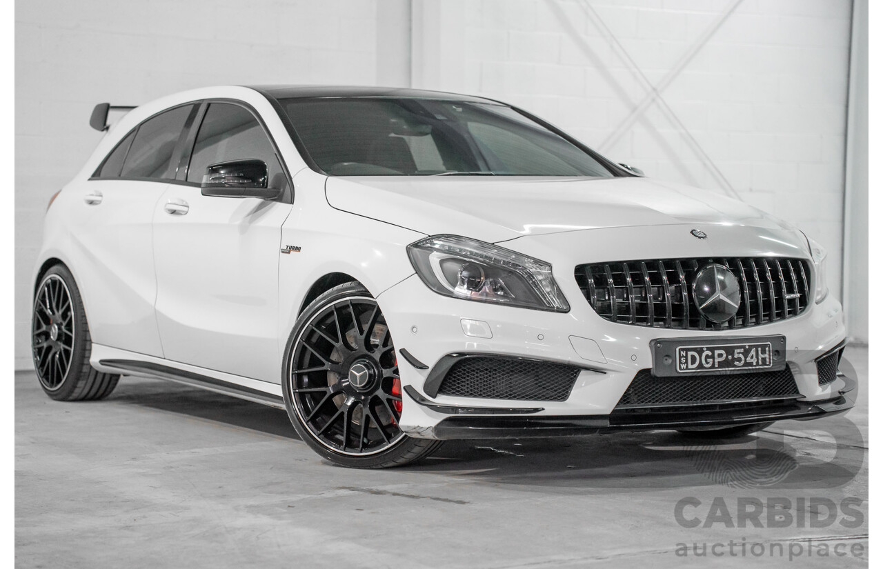 1/2015 Mercedes-Benz A45 AMG 176 MY15 5d Hatchback Cirrus White Turbo 2.0L