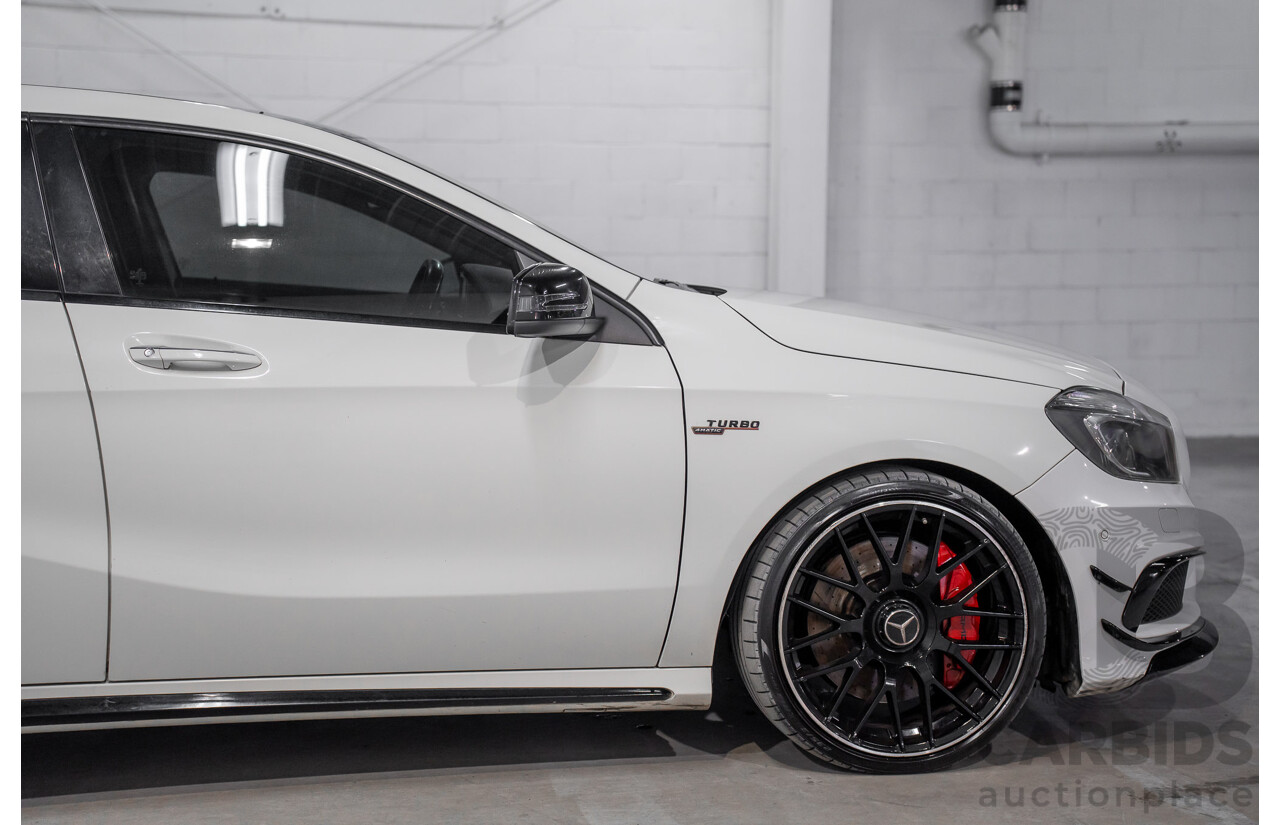 1/2015 Mercedes-Benz A45 AMG 176 MY15 5d Hatchback Cirrus White Turbo 2.0L