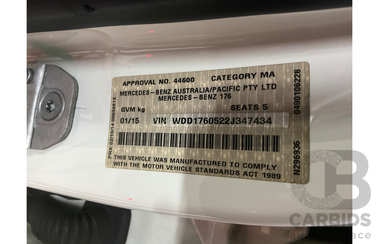 1/2015 Mercedes-Benz A45 AMG 176 MY15 5d Hatchback Cirrus White Turbo 2.0L