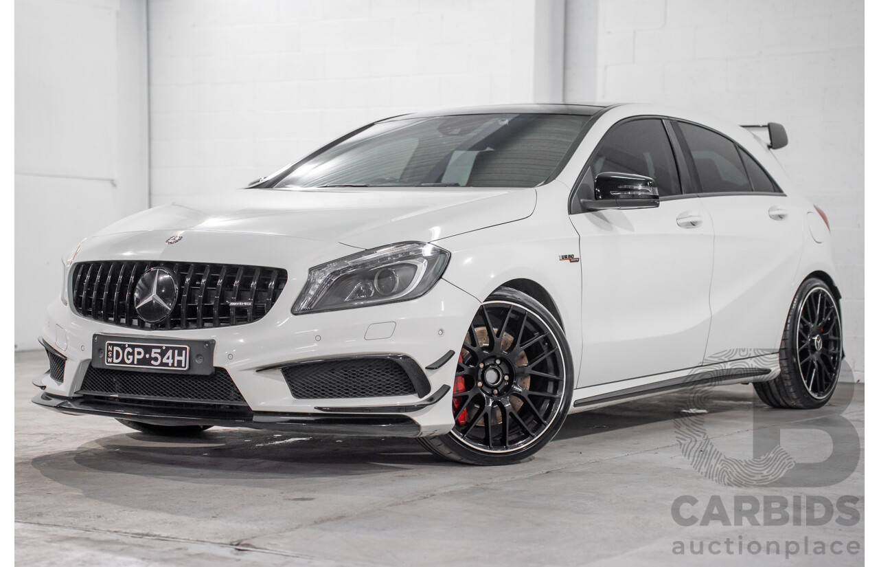1/2015 Mercedes-Benz A45 AMG 176 MY15 5d Hatchback Cirrus White Turbo 2.0L