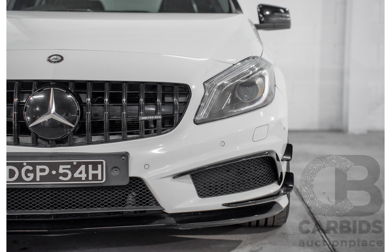 1/2015 Mercedes-Benz A45 AMG 176 MY15 5d Hatchback Cirrus White Turbo 2.0L