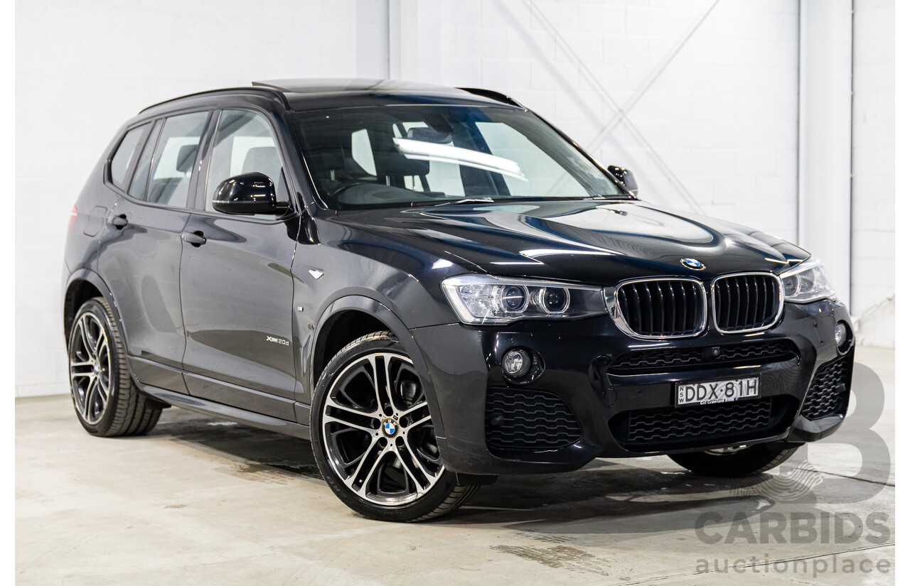 02/2016 BMW X3 xDrive20d M Sport (4WD) F25 MY16 4d Wagon Black Sapphire Metallic Turbo Diesel 2.0L