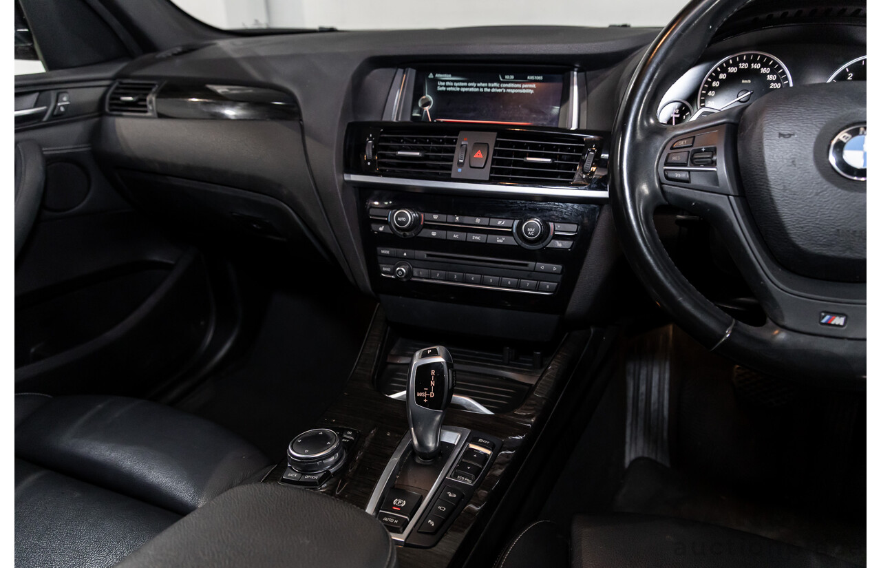 02/2016 BMW X3 xDrive20d M Sport (4WD) F25 MY16 4d Wagon Black Sapphire Metallic Turbo Diesel 2.0L