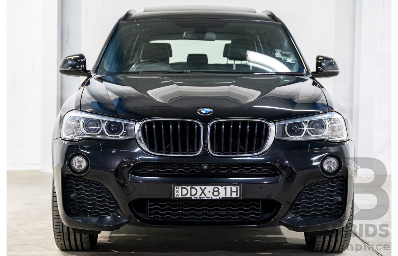 02/2016 BMW X3 xDrive20d M Sport (4WD) F25 MY16 4d Wagon Black Sapphire Metallic Turbo Diesel 2.0L