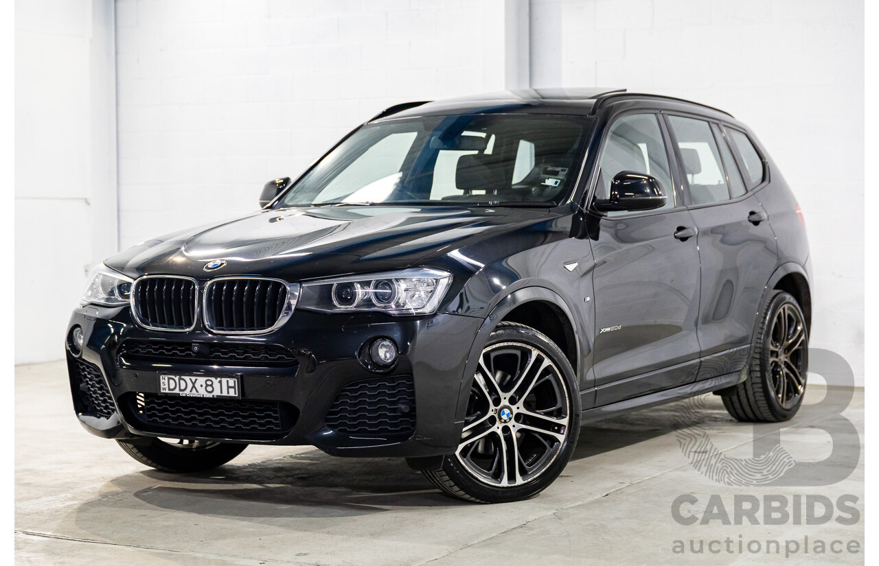 02/2016 BMW X3 xDrive20d M Sport (4WD) F25 MY16 4d Wagon Black Sapphire Metallic Turbo Diesel 2.0L