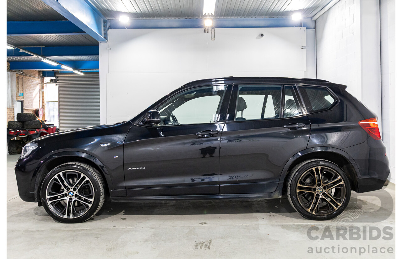 02/2016 BMW X3 xDrive20d M Sport (4WD) F25 MY16 4d Wagon Black Sapphire Metallic Turbo Diesel 2.0L