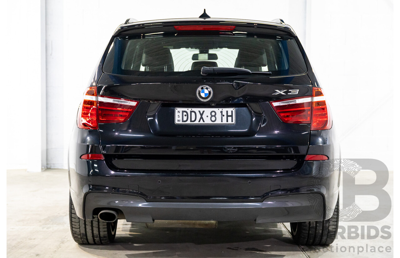 02/2016 BMW X3 xDrive20d M Sport (4WD) F25 MY16 4d Wagon Black Sapphire Metallic Turbo Diesel 2.0L