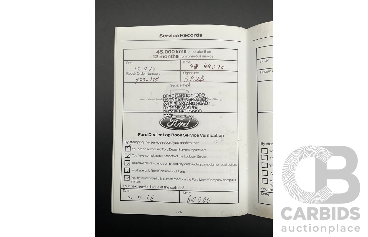 2/2012 Ford G6E Ecoboost FG MK2 4d Sedan Smoke Grey Metallic Turbo 2.0L