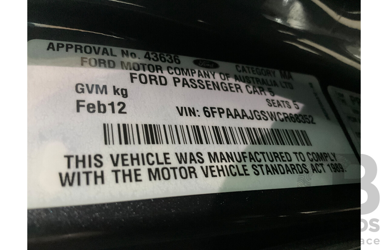 2/2012 Ford G6E Ecoboost FG MK2 4d Sedan Smoke Grey Metallic Turbo 2.0L