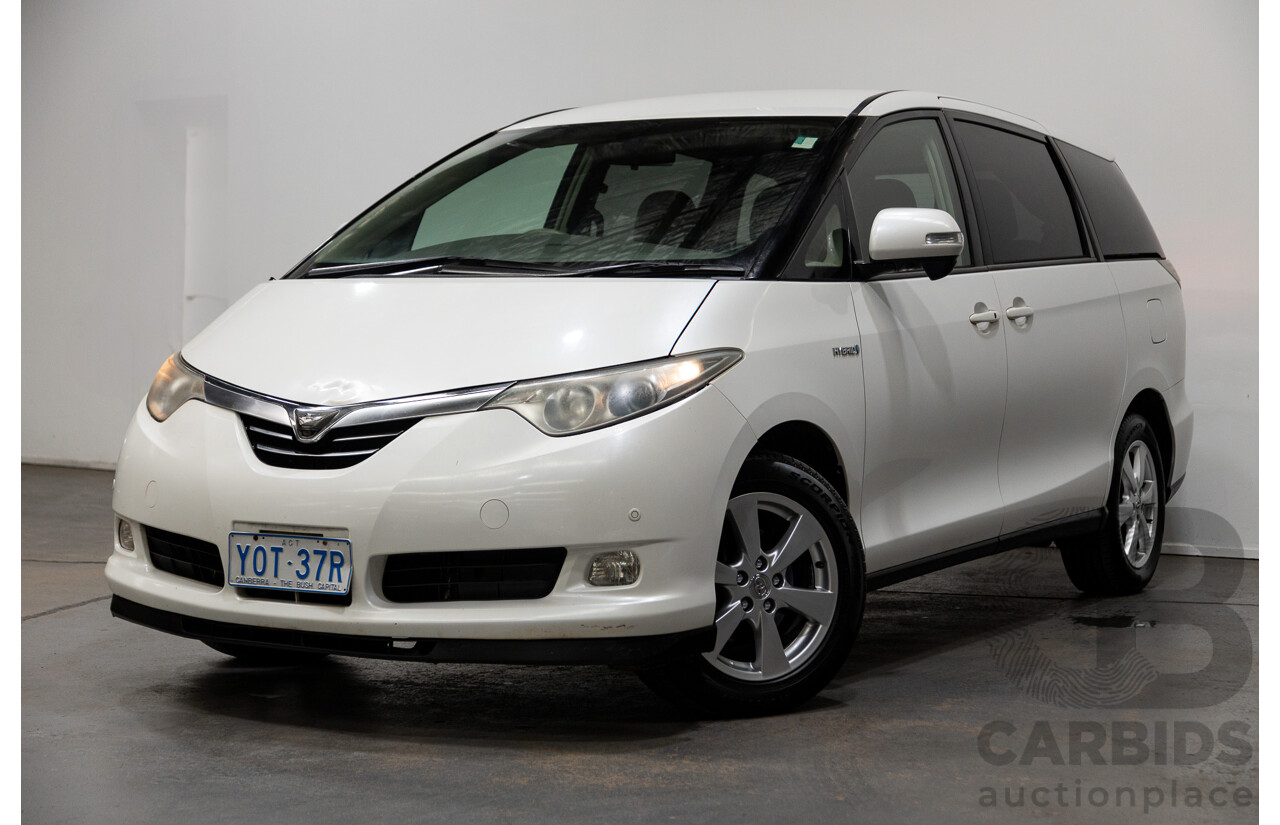 11/2007 Toyota Estima Hybrid (AWD) AHR20W 4d Wagon White 2.4L - 8 Seats