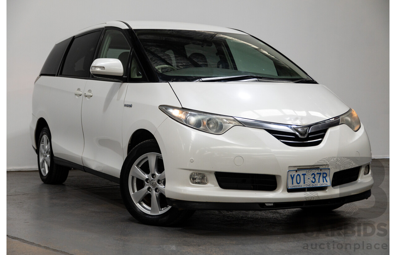 11/2007 Toyota Estima Hybrid (AWD) AHR20W 4d Wagon White 2.4L - 8 Seats