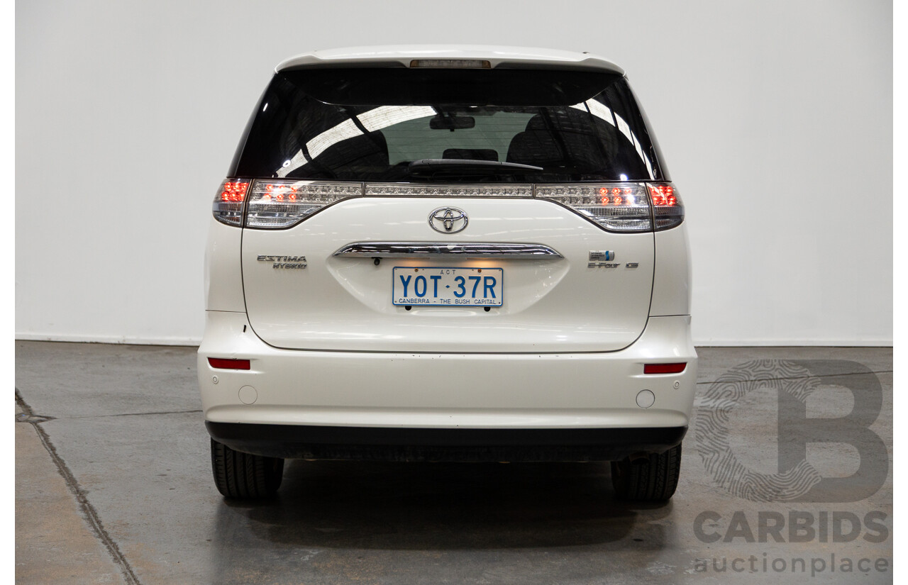 11/2007 Toyota Estima Hybrid (AWD) AHR20W 4d Wagon White 2.4L - 8 Seats