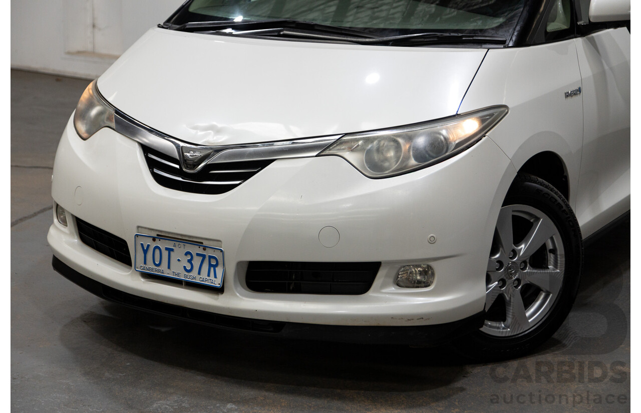 11/2007 Toyota Estima Hybrid (AWD) AHR20W 4d Wagon White 2.4L - 8 Seats